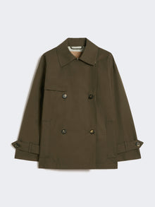 max mara double-breasted water-repellent cotton trench coat for women