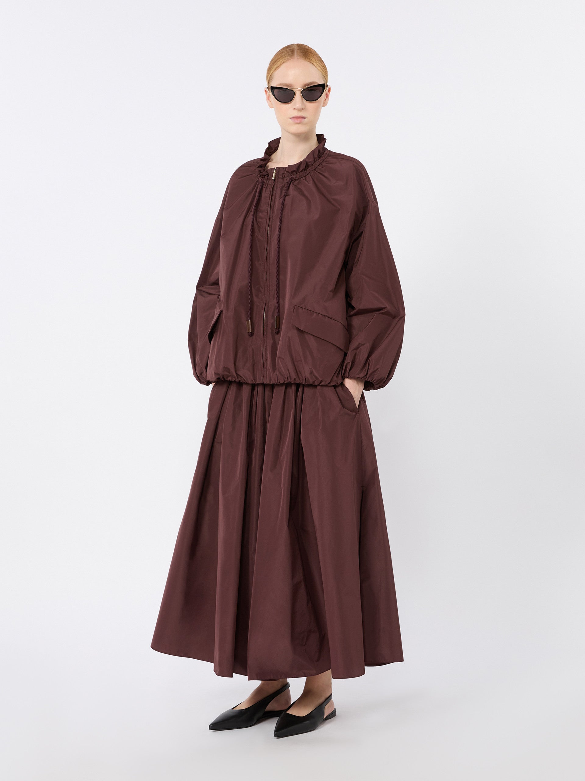 max mara water-repellent taffeta bomber jacket for women