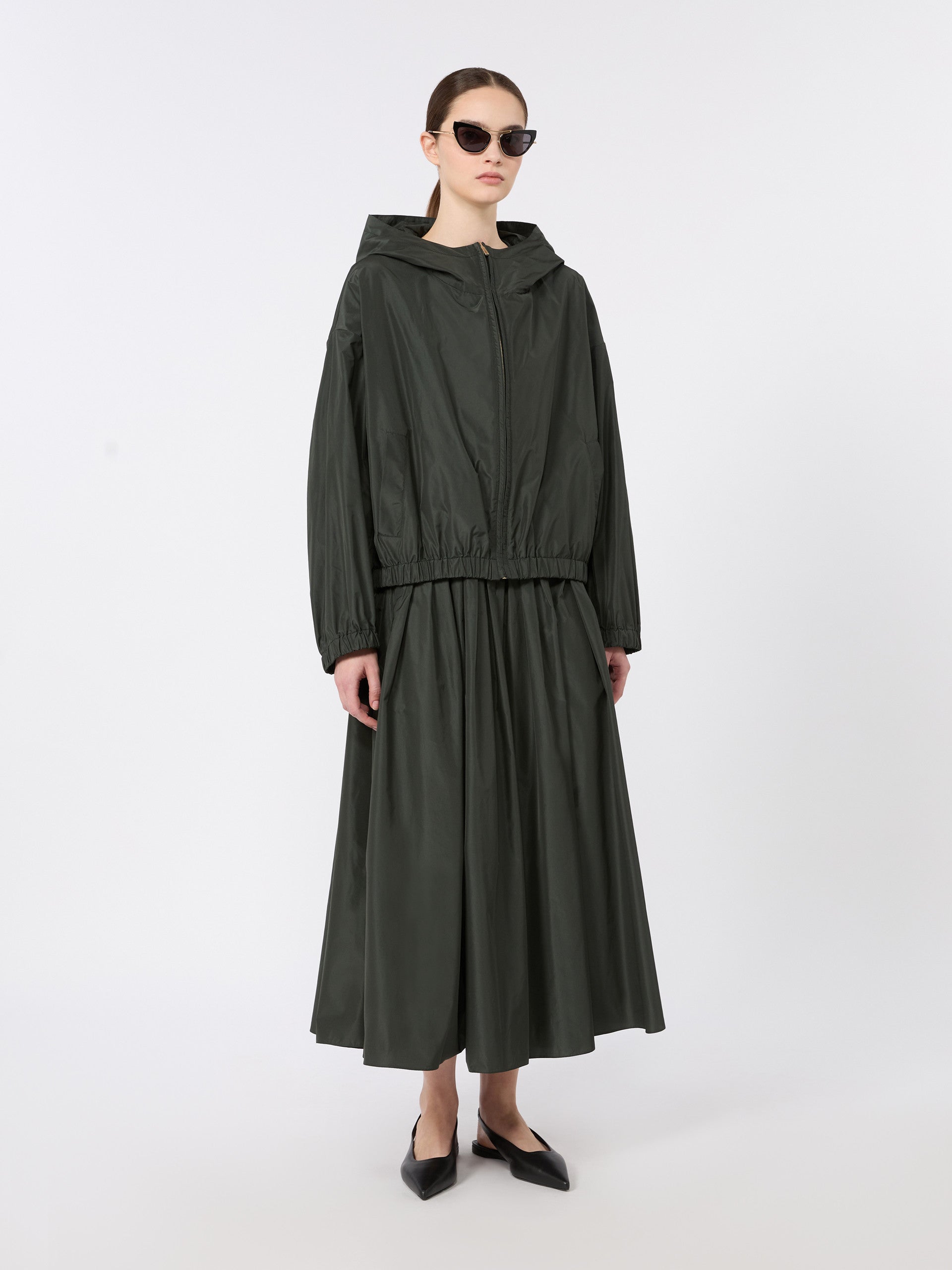max mara water-repellent taffeta hooded jacket for women