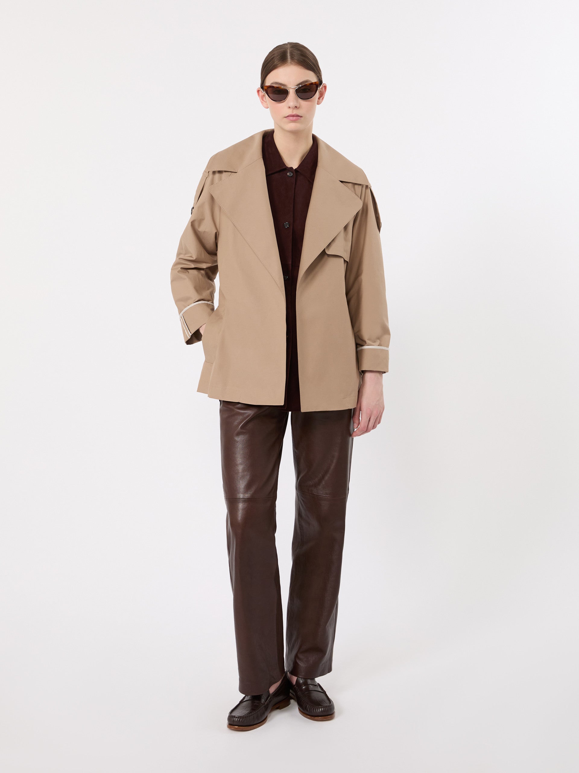 max mara oversized trench coat in water-repellent twill for women