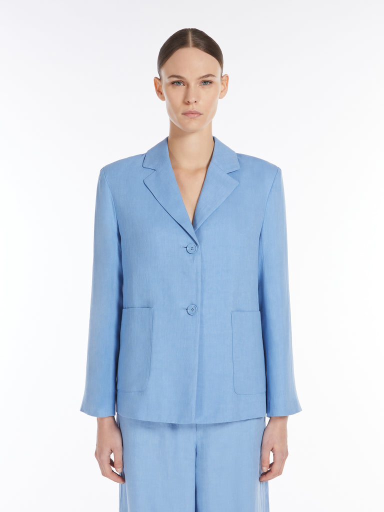 max mara single-breasted linen jacket