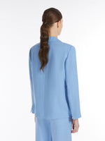 Single-Breasted Linen Jacket for Women - Light Blue - Max Mara UAE