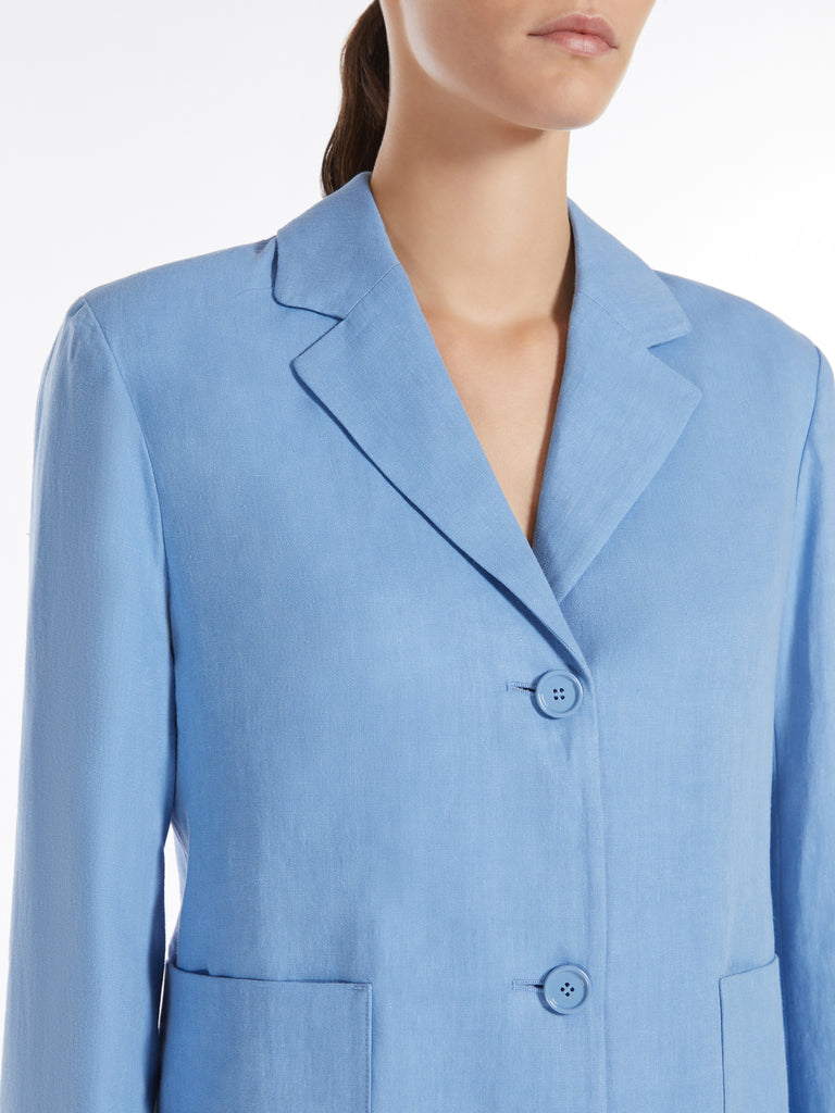 max mara single-breasted linen jacket