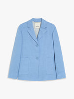 Single-Breasted Linen Jacket for Women - Light Blue - Max Mara UAE