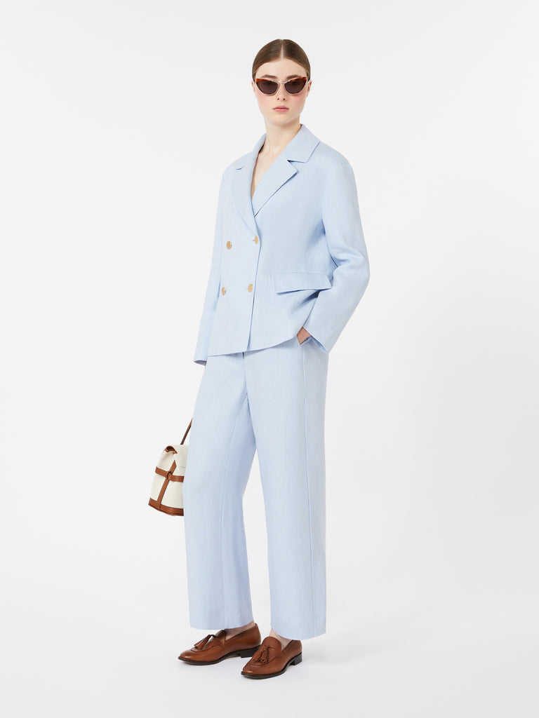 max mara double-breasted linen jacket