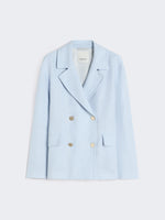 Double-Breasted Linen Jacket for Women - Light Blue - Max Mara UAE
