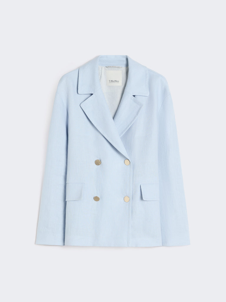 max mara double-breasted linen jacket