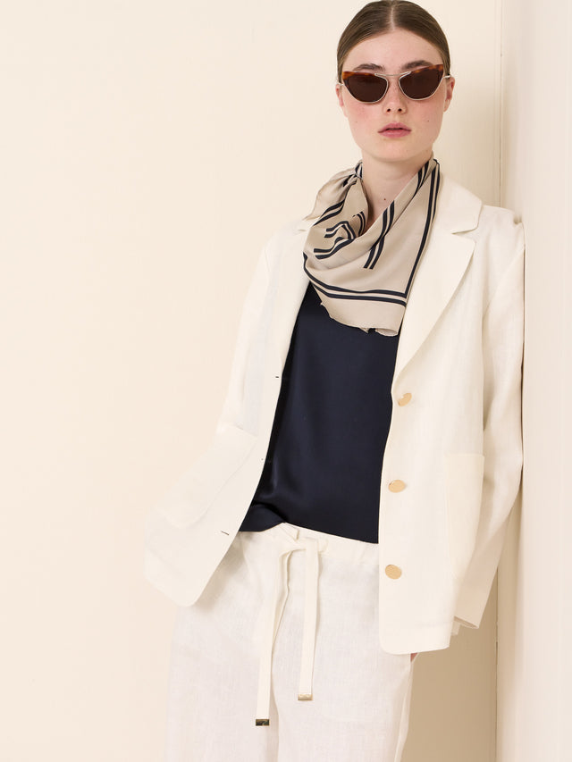 max mara linen canvas boxy jacket for women