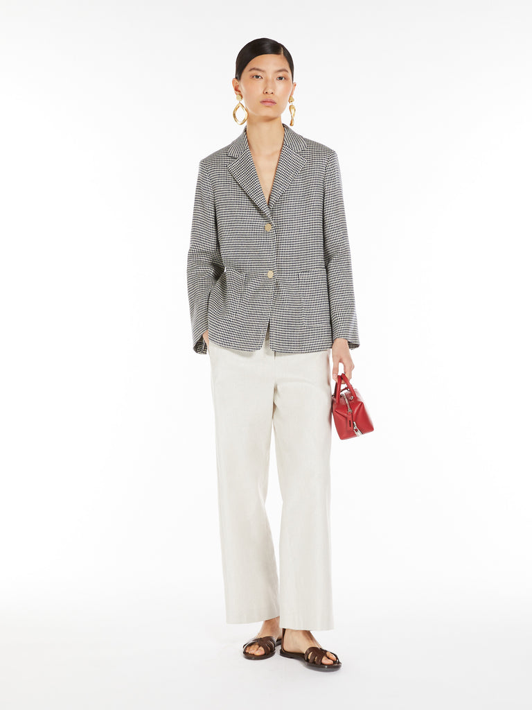 max mara houndstooth cotton and linen jacket