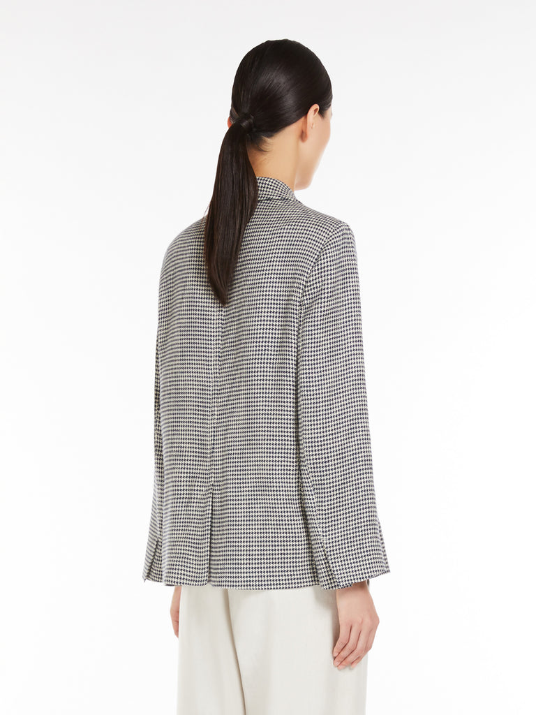 max mara houndstooth cotton and linen jacket