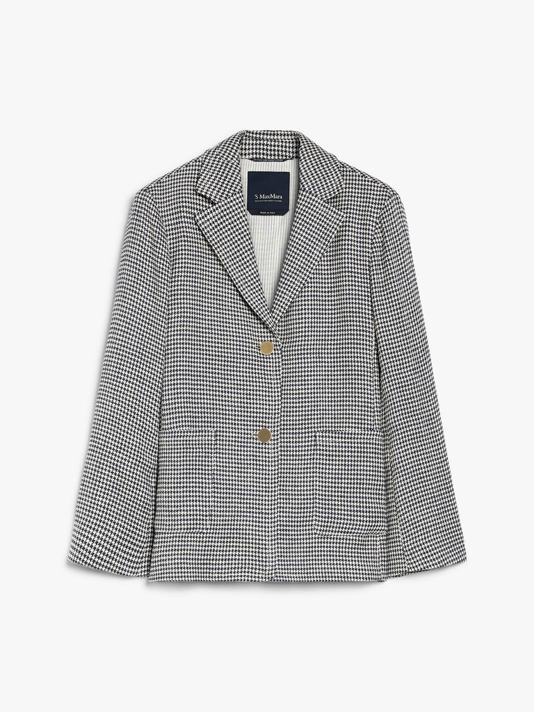 max mara houndstooth cotton and linen jacket