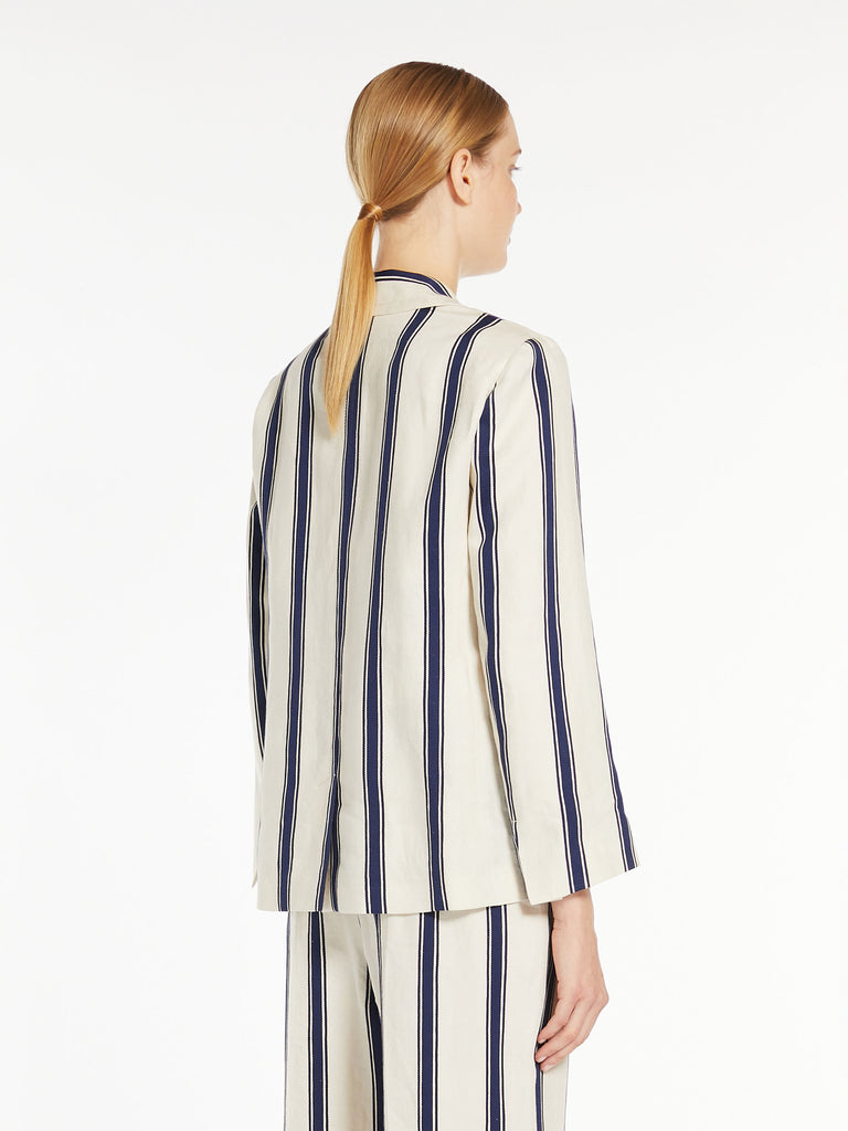 Striped linen and cotton jacket