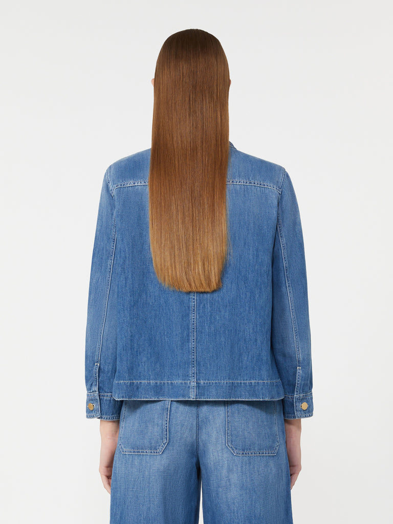 max mara cotton and linen denim jacket