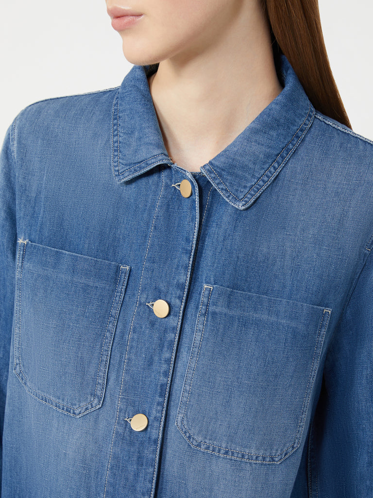 max mara cotton and linen denim jacket