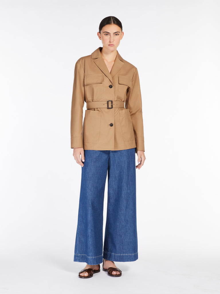 max mara water-repellent cotton belted jacket