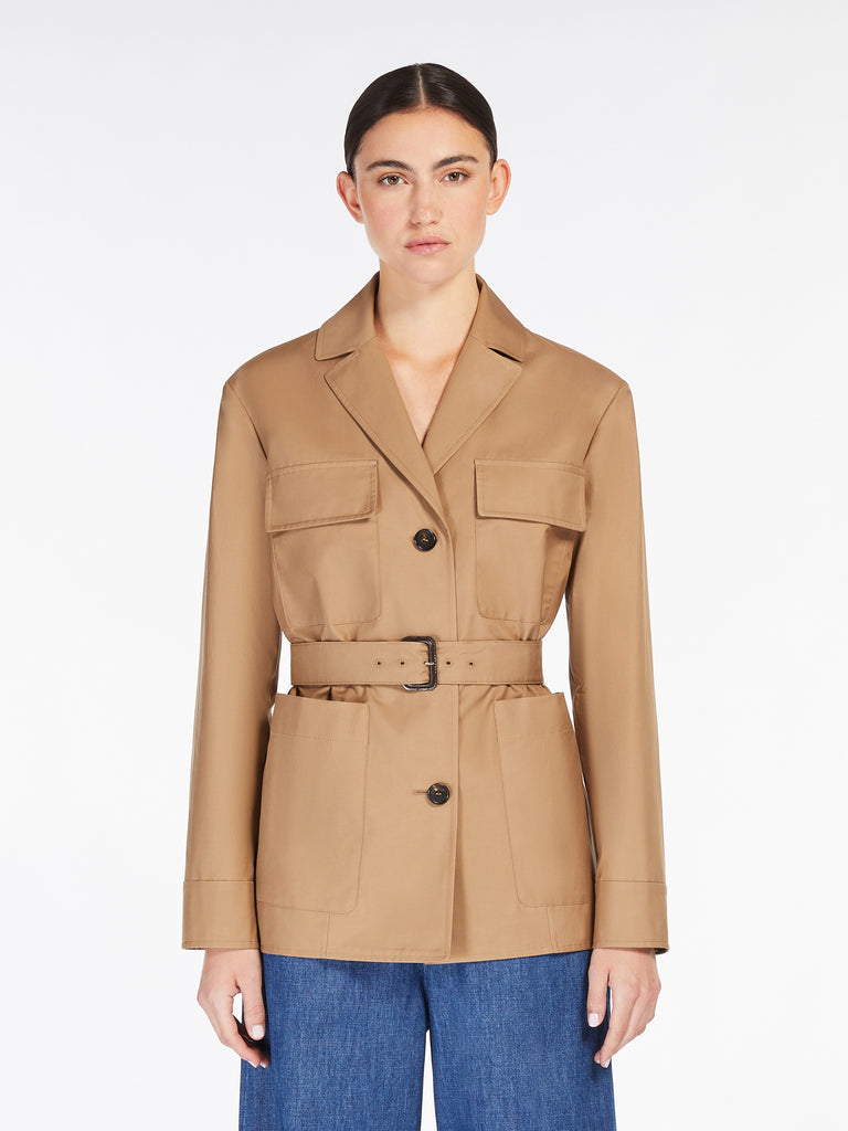 max mara water-repellent cotton belted jacket