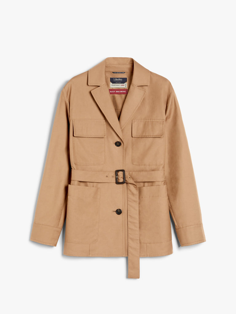 max mara water-repellent cotton belted jacket