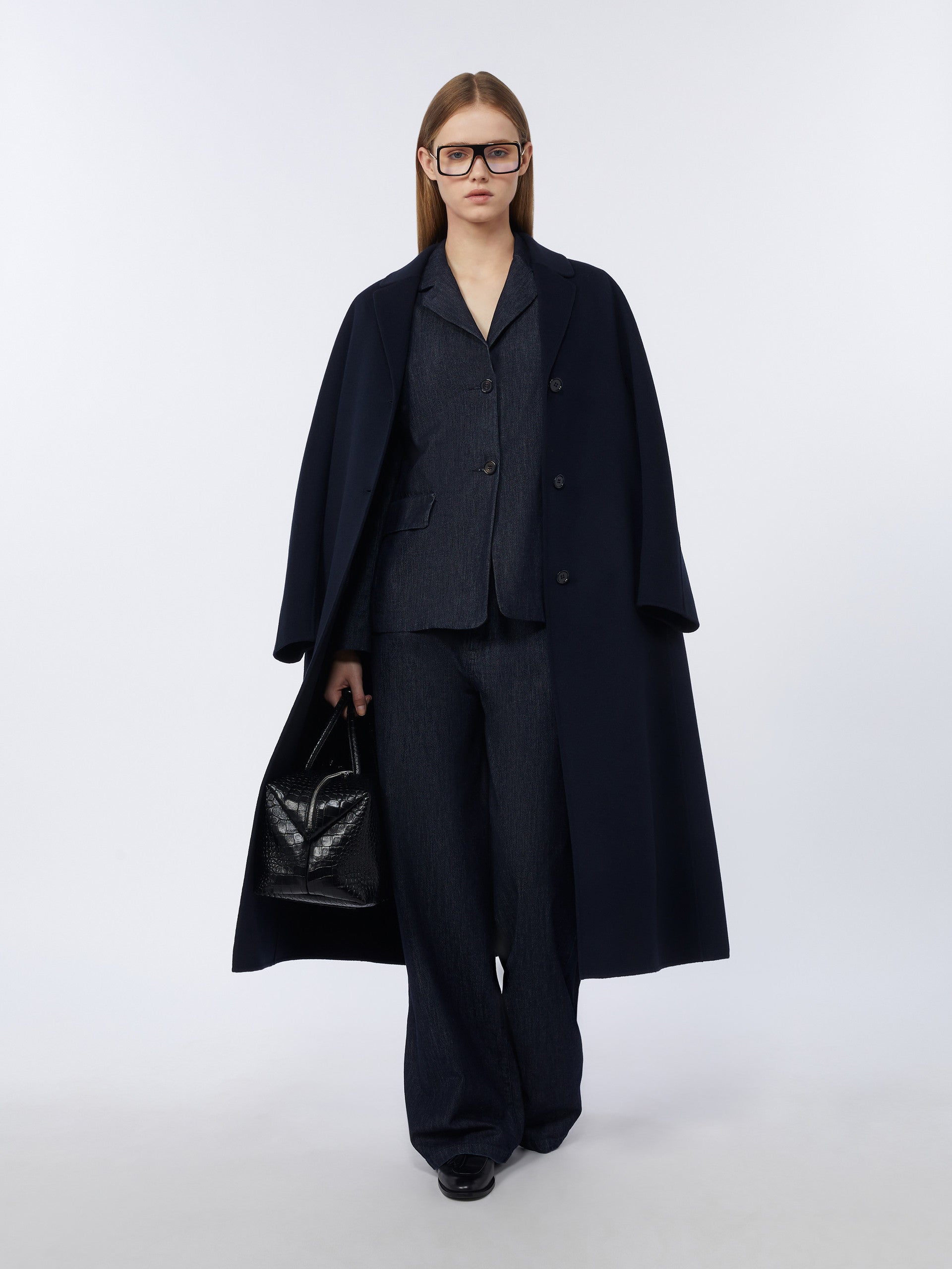max mara single-breasted stretch denim jacket for women