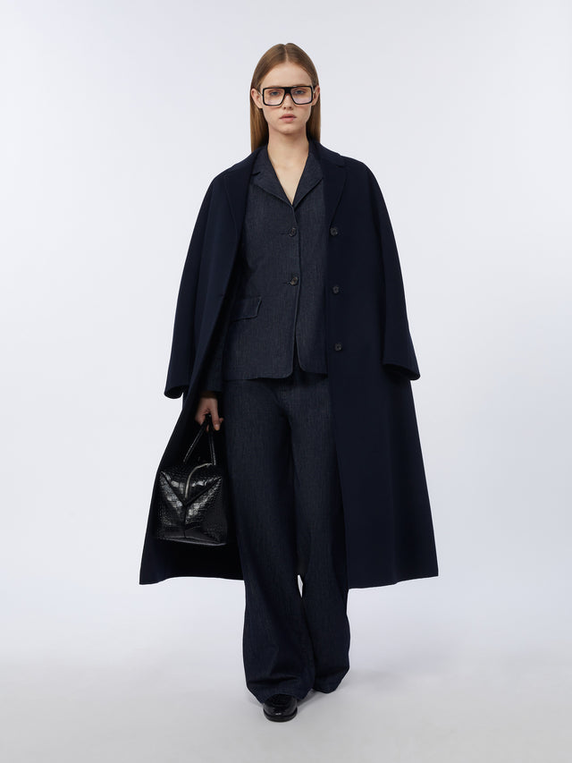 max mara single-breasted stretch denim jacket for women
