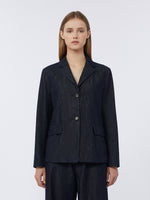 max mara single-breasted stretch denim jacket for women