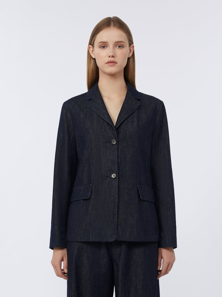max mara single-breasted stretch denim jacket