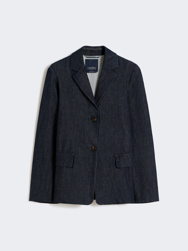 max mara single-breasted stretch denim jacket for women