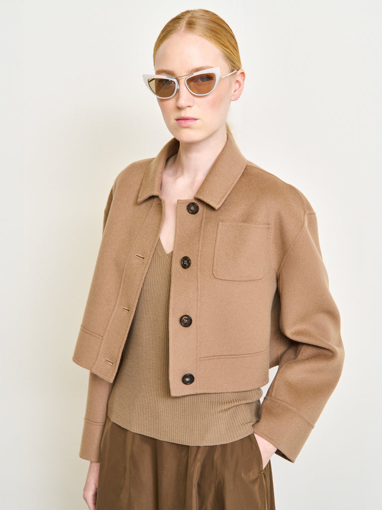 max mara wool drap cropped jacket