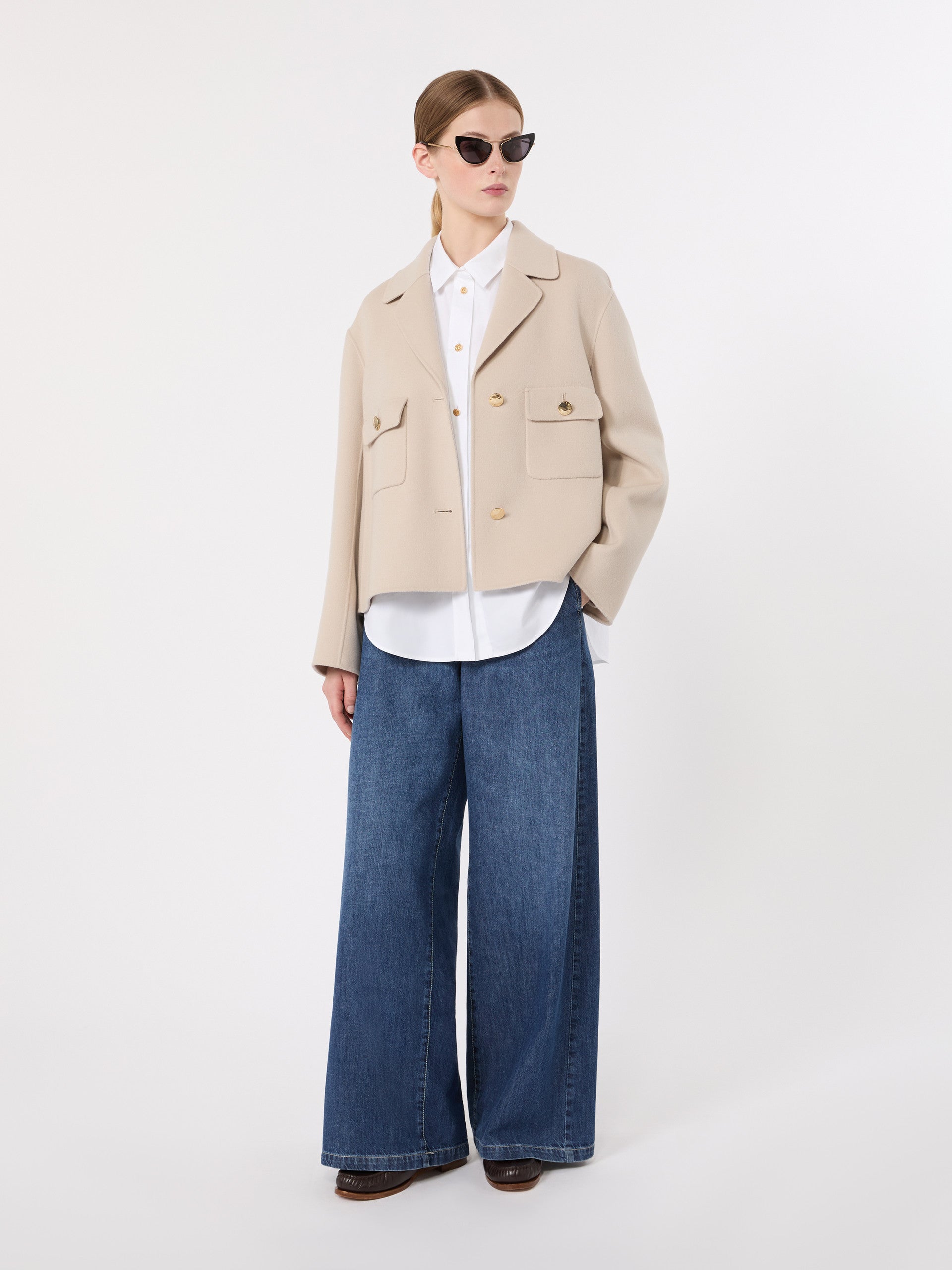 max mara double wool drap jacket for women