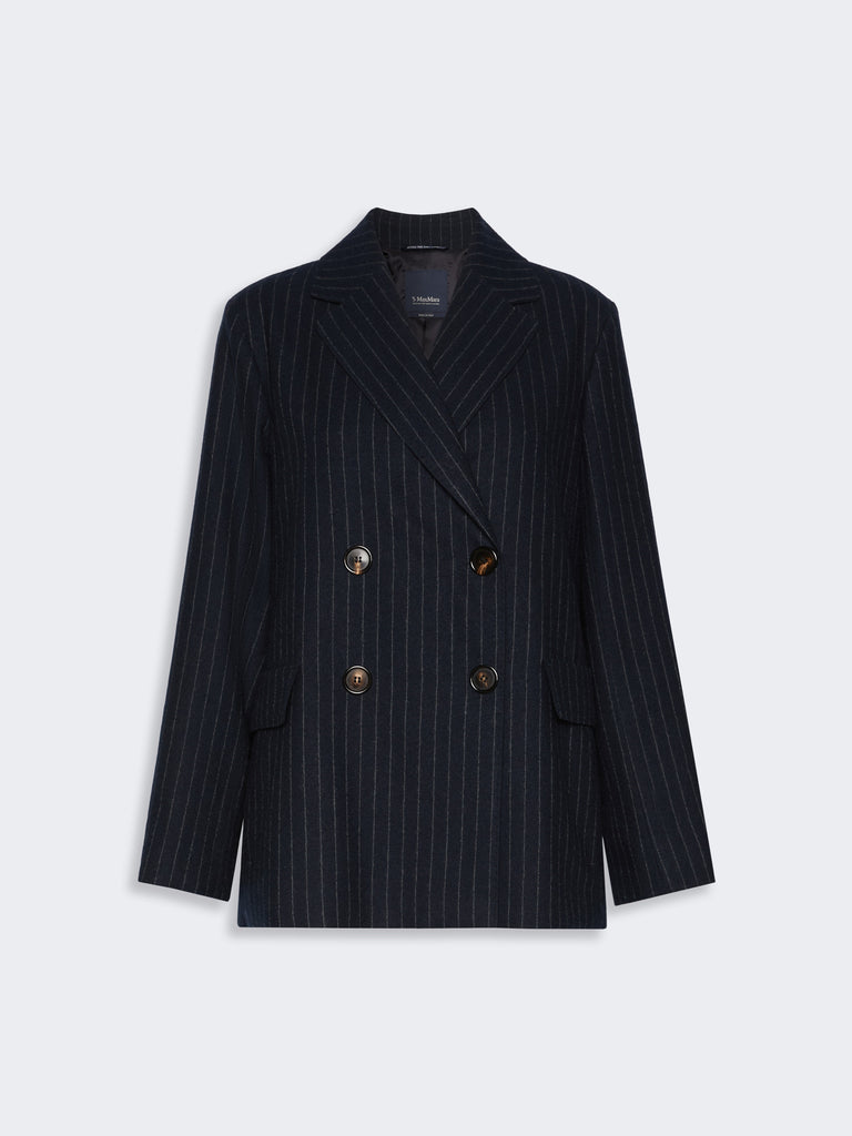 max mara double-breasted pinstripe wool jacket
