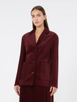 max mara fine rib-knit single-breasted velvet jacket for women