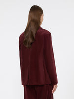 max mara fine rib-knit single-breasted velvet jacket for women