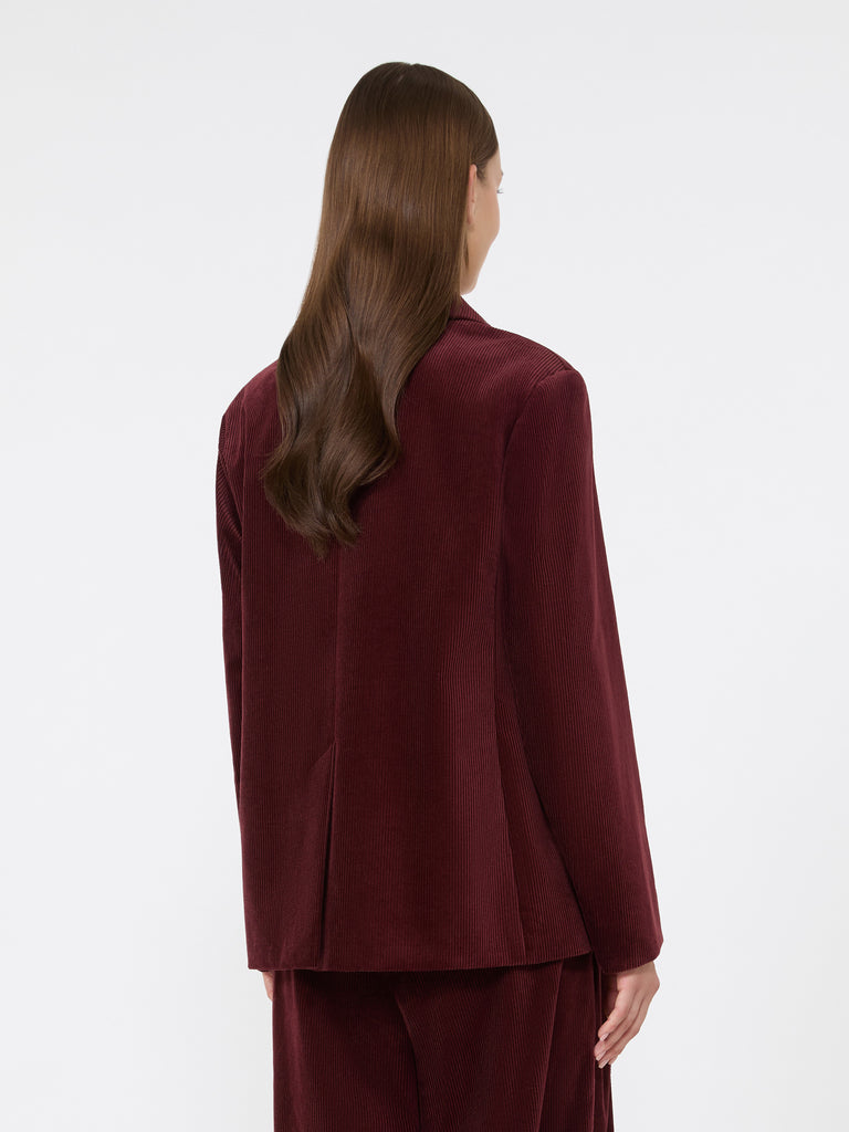 max mara fine rib-knit single-breasted velvet jacket