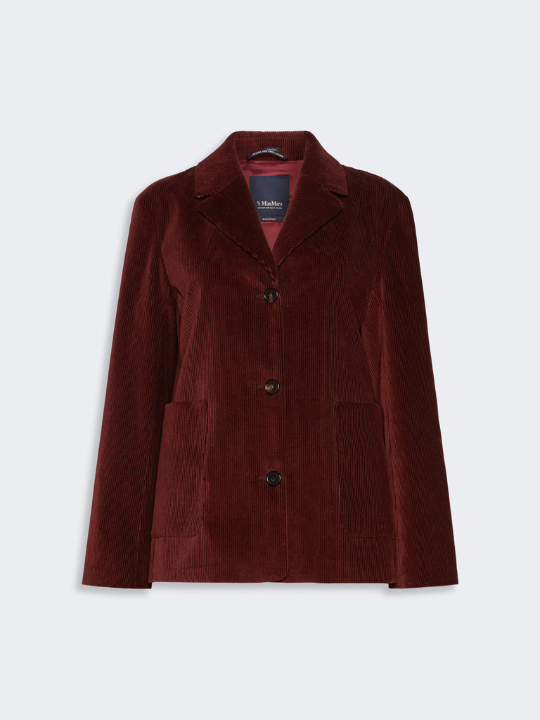 max mara fine rib-knit single-breasted velvet jacket