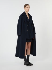 Double-Breasted Wool Pea Coat for Women - Midnightblue - Max Mara UAE
