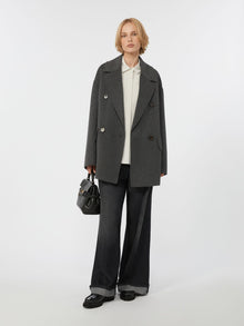 Wool drap double-breasted jacket