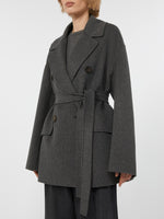 Wool drap double-breasted jacket