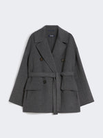 Wool drap double-breasted jacket