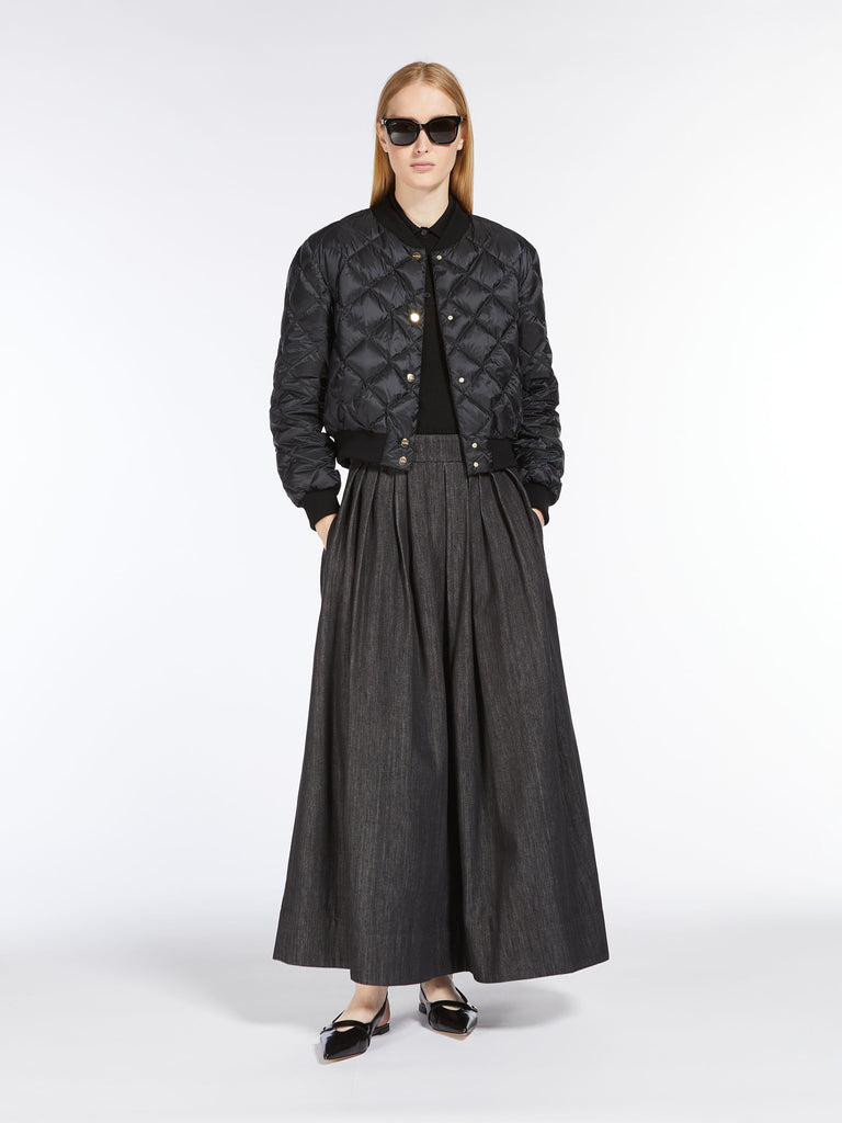 Denim-look cotton skirt