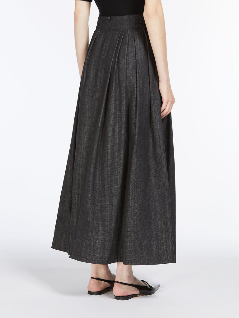 Denim-look cotton skirt