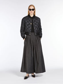 Denim-look cotton skirt