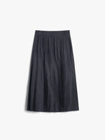 Denim-Effect Pleated Cotton Skirt for Women - Midnightblue - Max Mara UAE