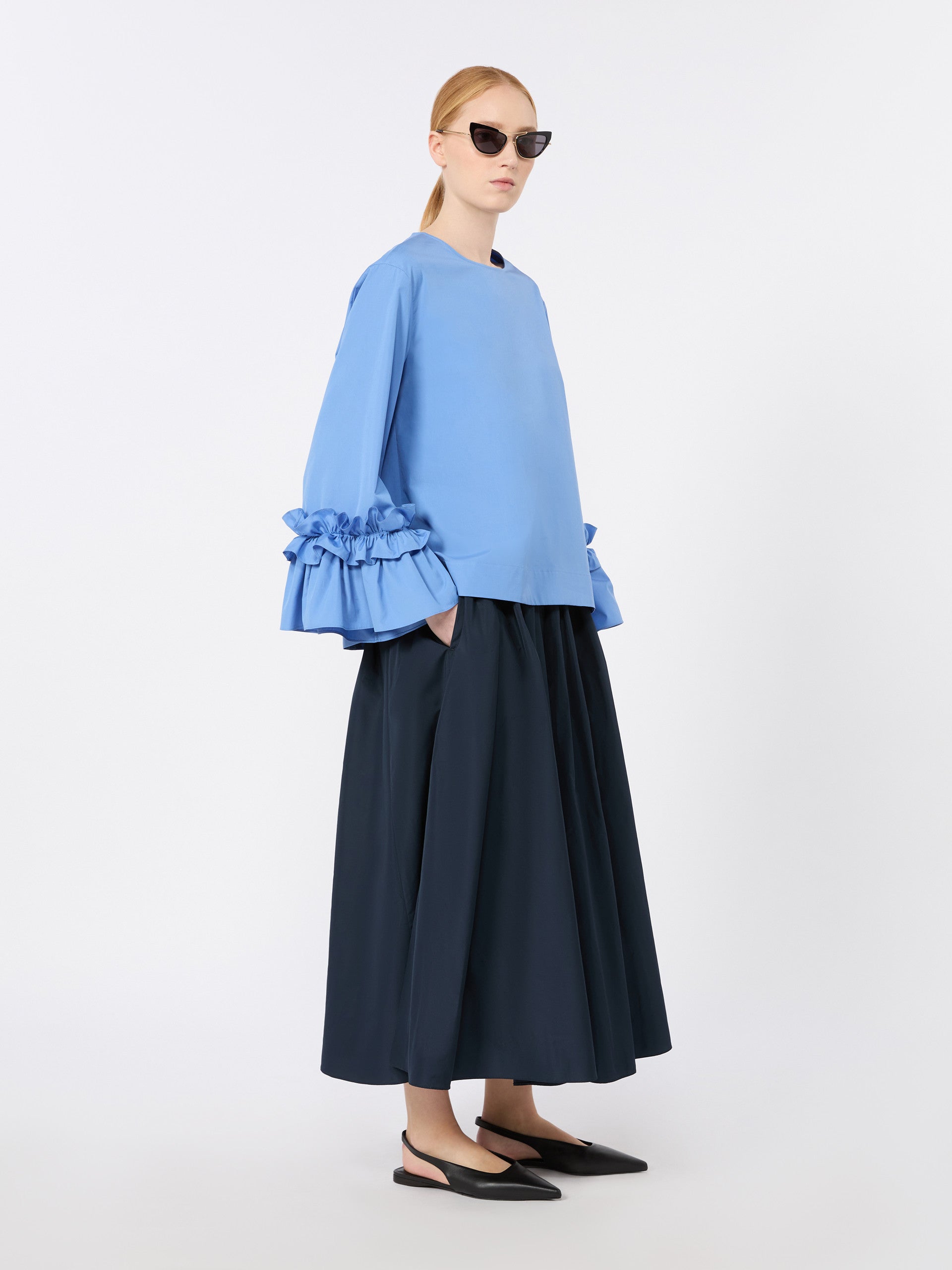 max mara taffeta pleated skirt for women