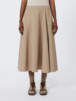 Long Cotton Poplin Skirt for Women - Turtledove - Max Mara UAE