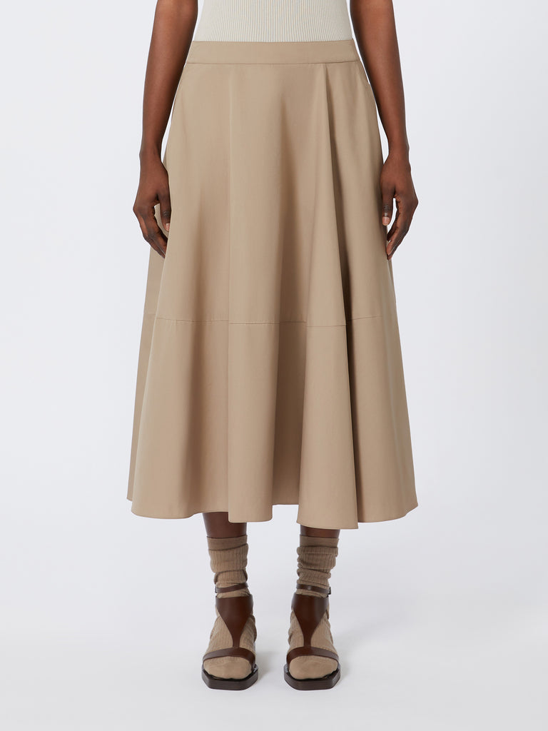 max mara long cotton poplin skirt