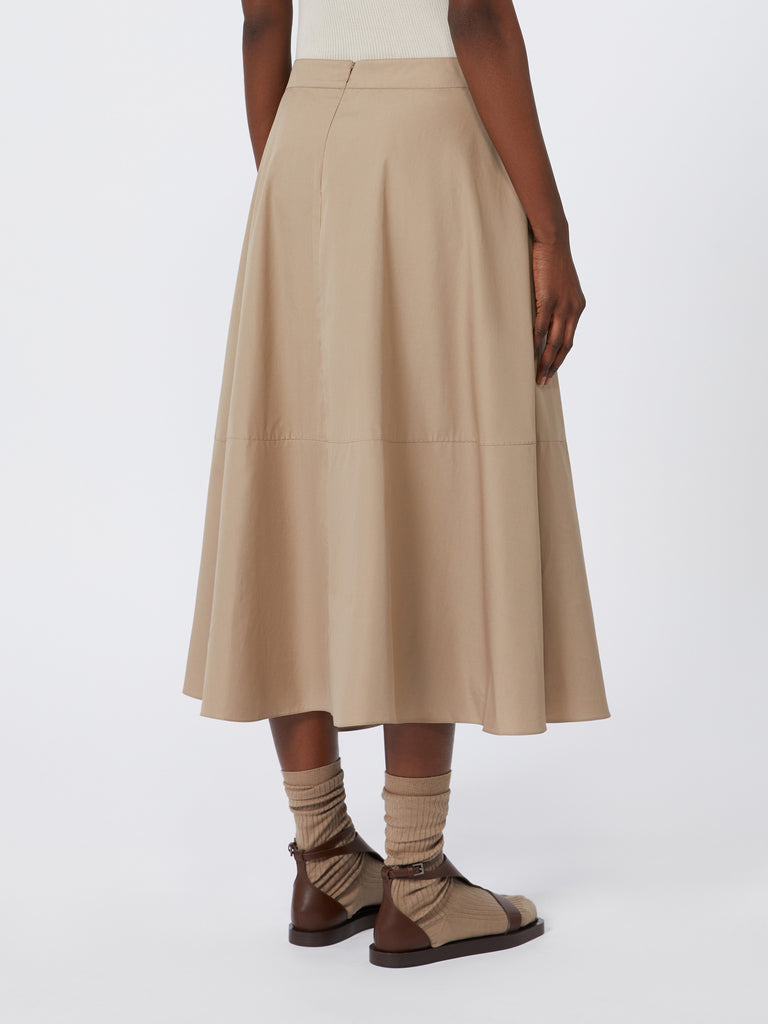 max mara long cotton poplin skirt