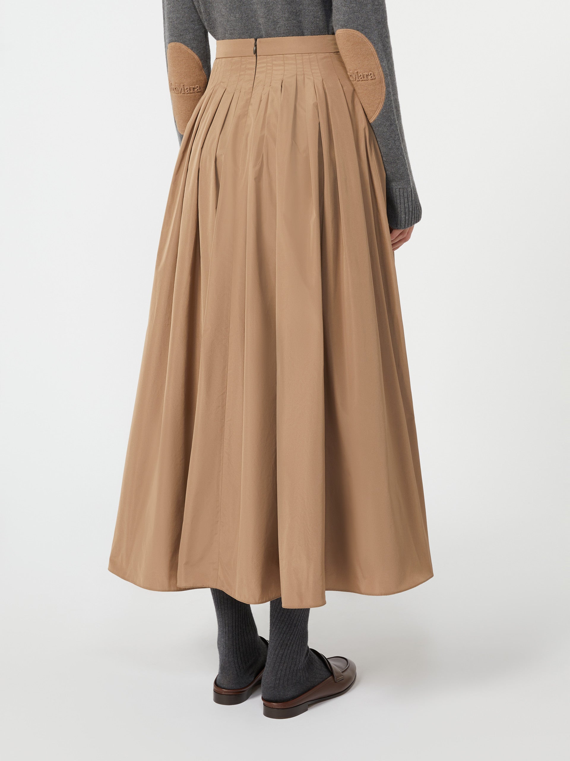 Pleated taffeta skirt