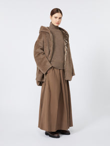 Cotton Micro Faille Skirt for Women - Brown - Max Mara UAE