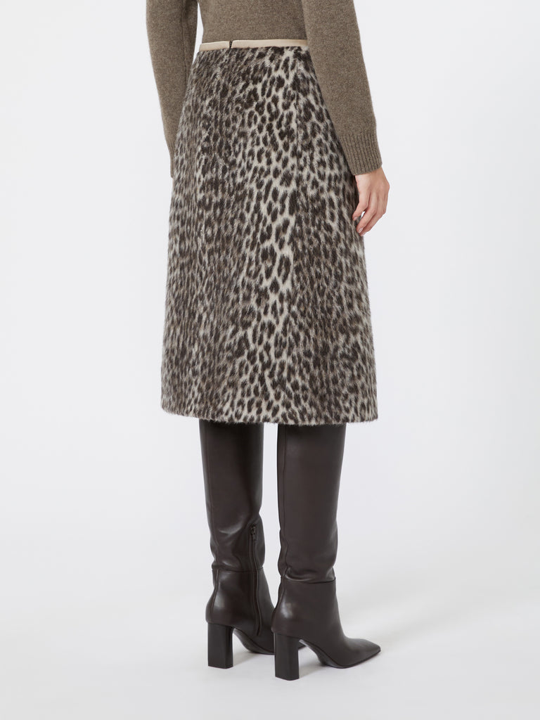max mara jacquard wool and alpaca calf-length skirt