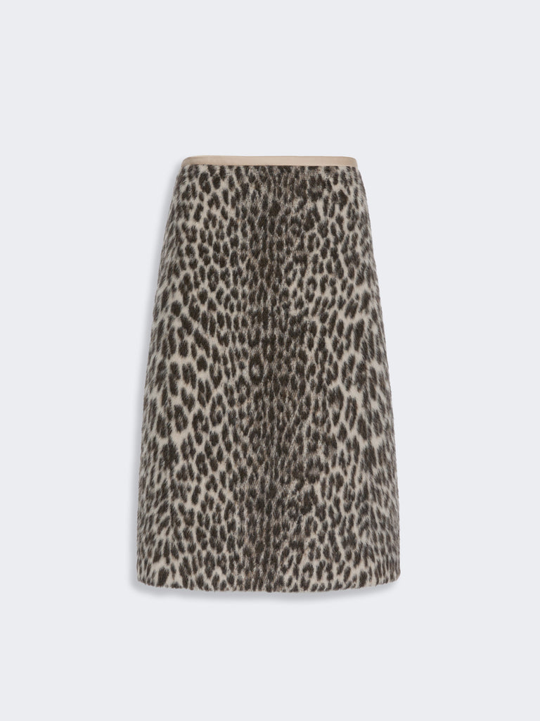 max mara jacquard wool and alpaca calf-length skirt
