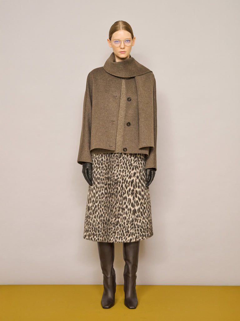 max mara jacquard wool and alpaca calf-length skirt